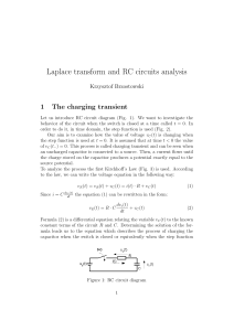 Laplace transform and RC circuits analysis