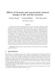 Effects of dynamic and non-dynamic element changes in RC and RL