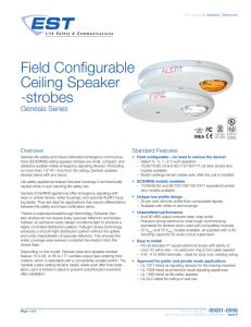 Data Sheet 85001-0556 -- Genesis Ceiling Speaker