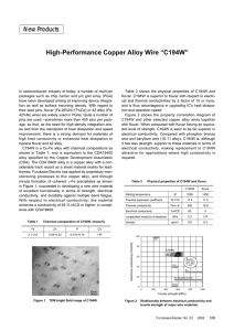 High-Performance Copper Alloy Wire “C194W” New Products