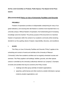 [Recommended] Policy on Use of University Facilities and Grounds