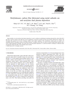 Molybdenum–carbon film fabricated using metal cathodic arc and