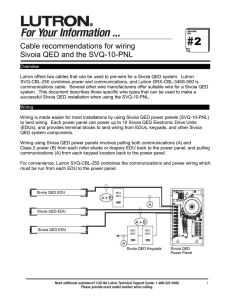 Cable recommendations for wiring Sivoia QED and the SVQ