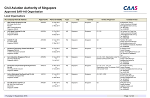 Approved SAR 145 Organisation - Civil Aviation Authority of Singapore