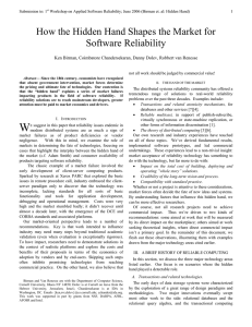 How the Hidden Hand Shapes the Market for Software Reliability