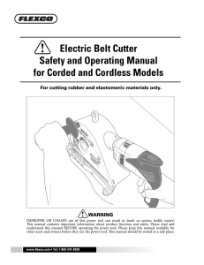 Electric Belt Cutter Safety and Operating Manual for Corded