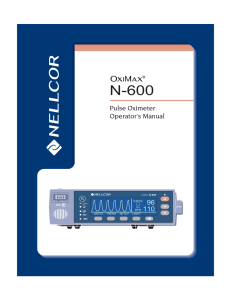 Nellcor N-600 Operator`s Manual