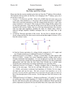 Physics 160 Practical Electronics Spring 2015 1 Homework
