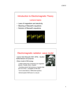 Introduction to Electromagnetic Theory Electromagnetic radiation