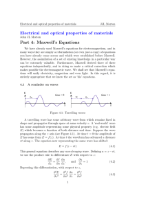 Electrical and optical properties of materials Part 4: Maxwell`s
