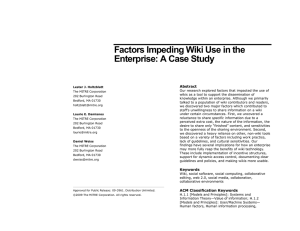 Factors Impeding Wiki Use in the Enterprise: A Case Study