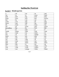Spelling Bee Word List - Lee County School District