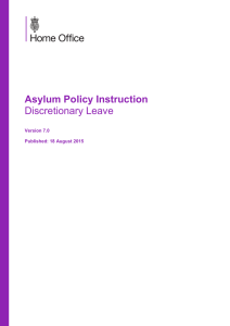 Asylum Policy Instruction Discretionary Leave