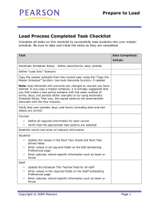 Load Process Worksheet