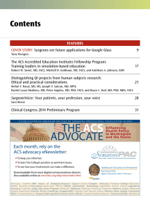 ThE ACS ADvoCATE - American College of Surgeons