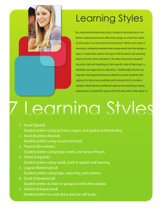 Learning Styles - Advanced Cabinet Systems