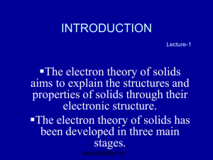 (i). The classical free electron theory