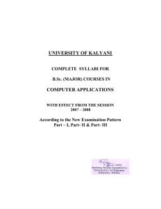 Computer Application - University of Kalyani