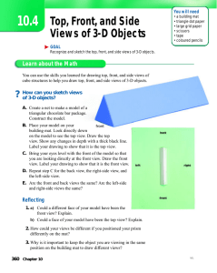 Top, Front, and Side Views of 3-D Objects