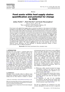 Food waste within food supply chains: quantification and potential
