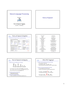 Natural Language Processing Parts of Speech
