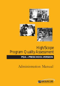 High/Scope Program Quality Assessment