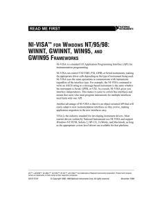 NI-VISA™ FOR WINDOWS NT/95/98: WINNT, GWINNT, WIN95, AND