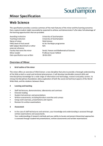 Minor Specification Web Science