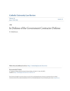 In Defense of the Government Contractor Defense