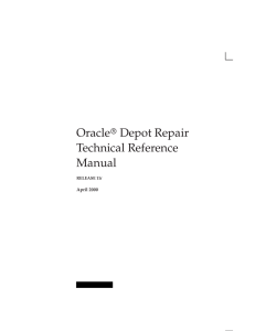 Oracle Depot Repair Technical Reference Manual