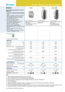 Features 15 Series - Electronic step relay and dimmer