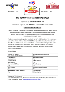 The TOURATECH CENTENNIAL RALLY