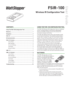 FSIR-100 Wireless IR Configuration Tool