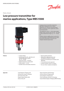 Low pressure transmitter for marine applications, Type