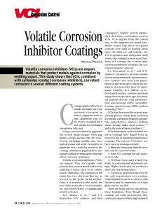 Volatile Corrosion Inhibitor Coatings
