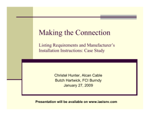 Listing Requirements and Manufacturer`s Installation Instructions