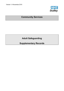 Community Services Adult Safeguarding Supplementary Records