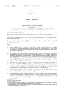COUNCIL REGULATION (EU) No 833/•2014