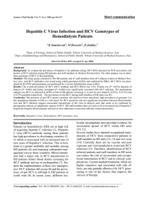 Hepatitis C Virus Infection and HCV Genotypes of Hemodialysis