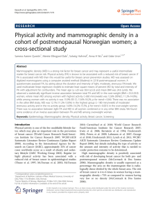 Physical activity and mammographic density in a cohort