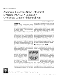 Abdominal Cutaneous Nerve Entrapment Syndrome (ACNES)