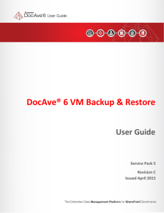 VM Backup and Restore User Guide
