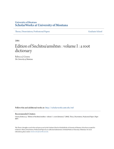 Edition of Snchitsu`umshtsn : volume I : a root