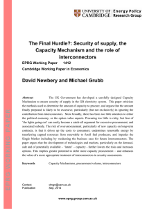 The Final Hurdle?: Security of supply, the Capacity Mechanism and