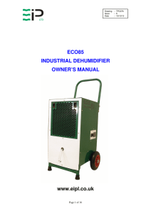 eco85 industrial dehumidifier owner`s manual