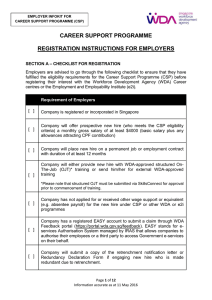 career support programme registration instructions for
