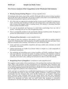 Five-Forces Analysis of the Competition in the Wholesale Club