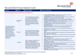 Mercantile Bank Product Selection GuideV3