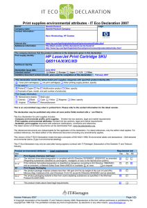 HP print cartridge Q6511A/X/XC/XD IT Eco Declaration