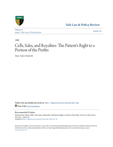 The Patient`s Right to a Portion of the Profits